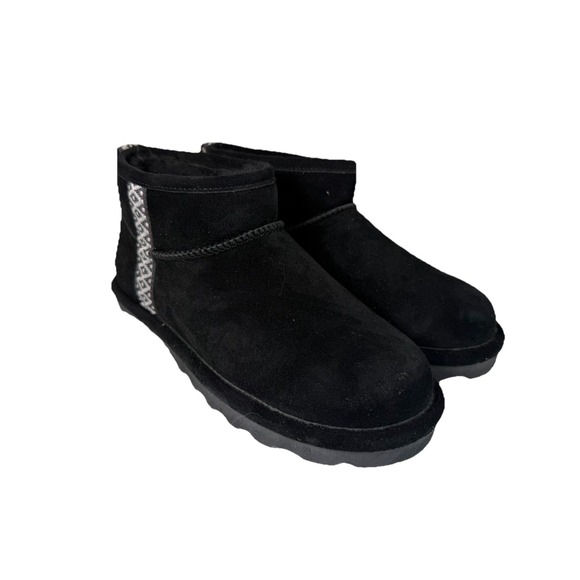 Bearpaw Women's Shorty Bootie Black Women's Size 7 No Box - Picture 3 of 6